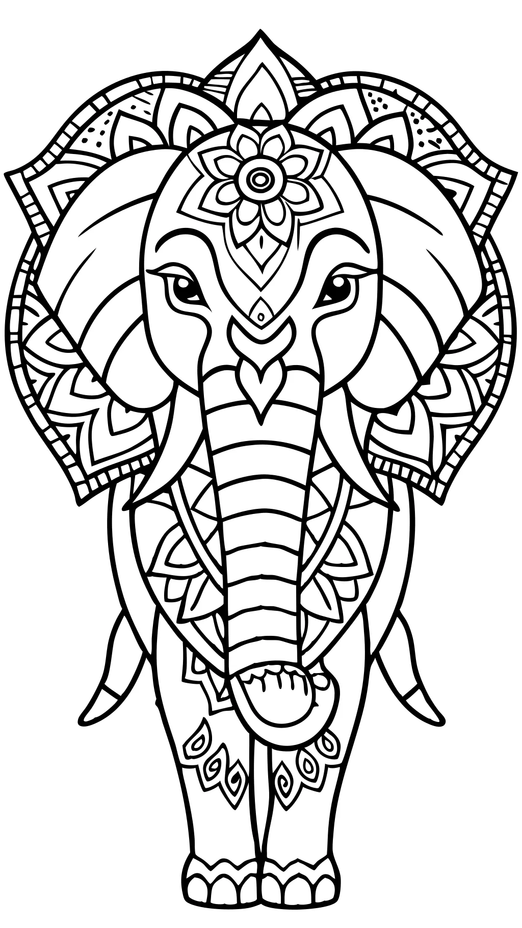 coloriages pour les adultes éléphants